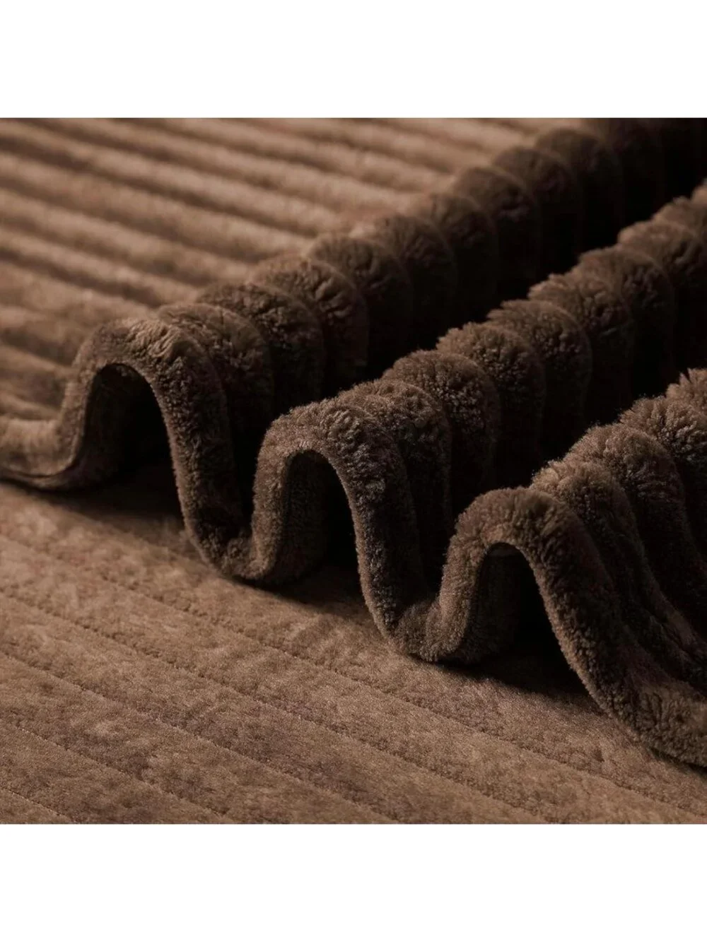Cozy Brown Stripe Flannel Fleece Throw Blanket - Soft, Warm Microfiber for Couch